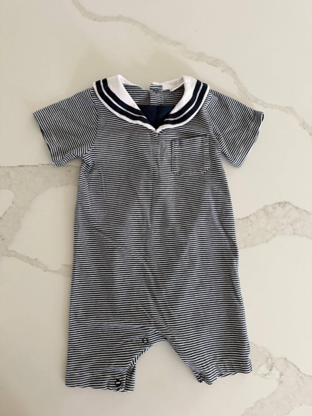 Next Navy & White Striped Sailor Romper